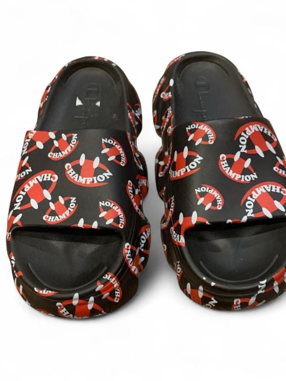 Champion Black & Red Slide Sandals